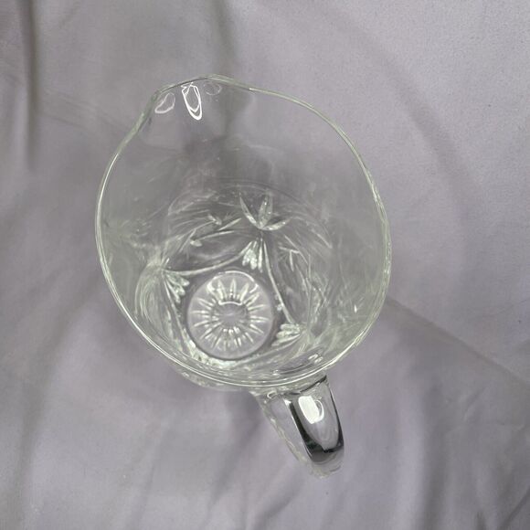BOHEMIA CZECH REPUBLIC HEAVY 24% HAND CUT CLEAR CRYSTAL PITCHER JUG 7.5"T RARE! - Picture 3 of 4